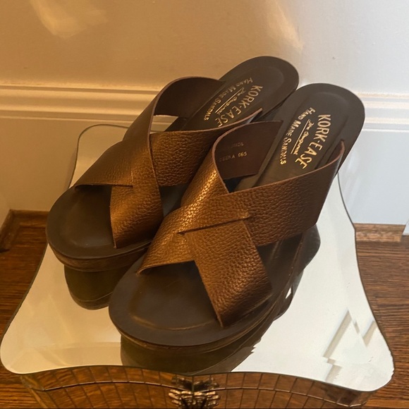 Kork Ease Brown Wedge Sandal Size 7 - Picture 3 of 6